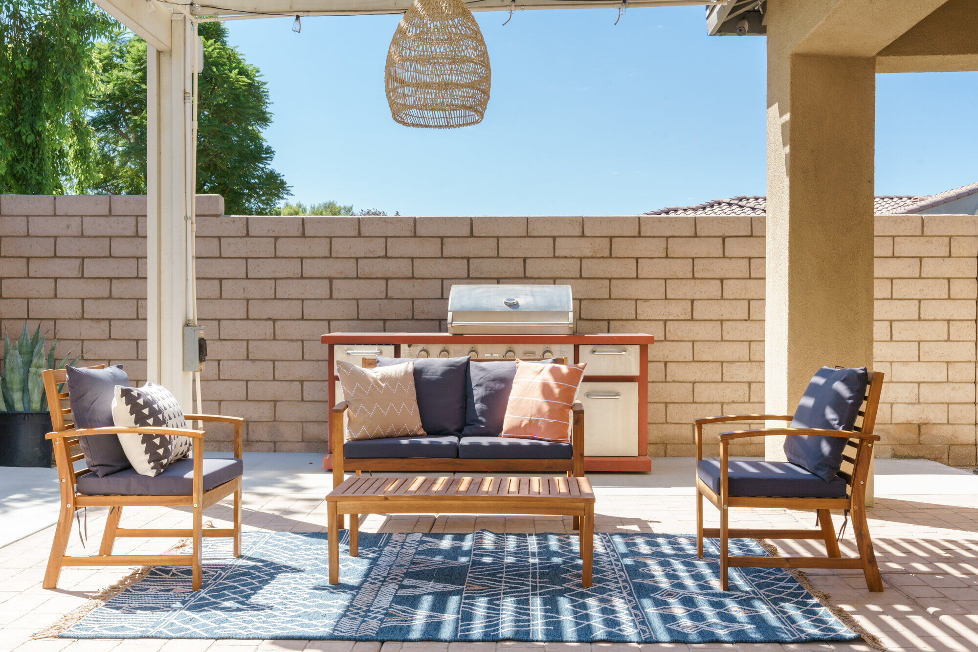 Terra Luz outdoor living area with desert garden Indio CA